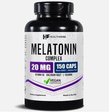 Healthfare Melatonin 20mg 150 Caps With L-Theanine, Valerian Root & Vitamin B6 picture