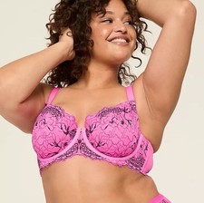 Cacique The Modern Collection Unlined Balconette Bra Lace Womens 38I SUGAR PLUM picture