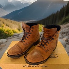 Thursday Captain Men's Brown Leather Cap Toe Lace-Up Ankle Boots US 10 picture