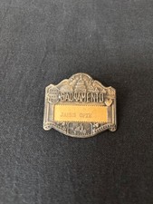 Antique Sutters Fort Gold Rush Mining Metal Name Badge Sacramento CA picture