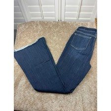 Judy Blue Flare Jeans Dark Wash Raw Hem High Rise JB82343DK Womens 9 29 picture