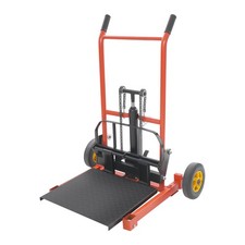 577lbs Hydraulic Material Lift Winch Stacker Adjustable 36in Pallet Dolly Lift picture