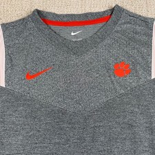 Nike Dri-Fit Mens Large Clemson Tigers Gray On Field Athletic Training Shirt picture