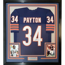 Framed Facsimile Autographed Walter Payton 35x39 Chicago Blue Jersey picture