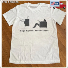 Rage Against The Machine Rock Band Graphic T-Shirt White S-5XL picture