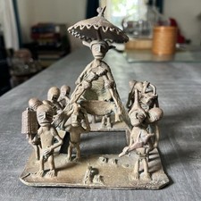 Vintage Ashanti Akan Ghana Brass Bronze Chief Palanquin Sculpture African Art picture