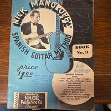 Nick Manoloff Spanish Guitar Method Book 3 M.M. Cole 1934 M448 picture
