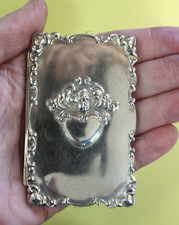 Rare Antique Repoussé Sterling Silver Hallmarked Notepad Note Book Cherub Heart picture