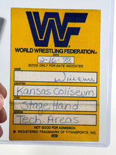 Original WWF WWE 2/16 1988 Wrestling backstage crew tour pass picture