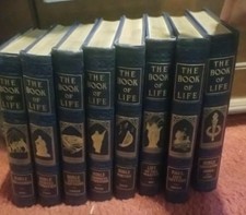The Book of Life #1-8 Hardcover Vintage 1954 Navy Blue Wow Look  picture