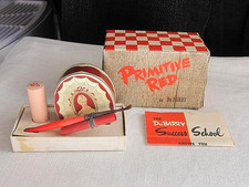 VTG DuBarry Primitive Red Lipstick Trio Richard Hudnut  Unused w Powder~Insert 2 picture