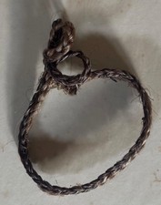 Antique Victorian Mourning Bracelet Braided Two Tone Human Hair Floral picture