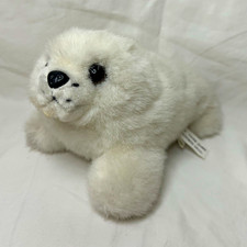 Vintage 1994 Ganz Chinookie Seal Plush White Harp Seal Pup Stuffed Animal 9 picture