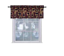 Pine Creek Lodge Tapestry Window Valance,Modern Rustic Woven Pattern 54