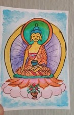 ACEO Original OOAK Buddha Mystical Whimsical  ArtisticChaptersbyIris picture