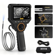 4-Way 720° Endoscope Camera Borescope Articulating Inspection Camera 5mm 4.3