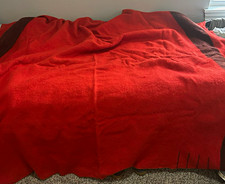 Vintage 1920s Hudson’s Bay trapper red with cut red label tag. Pure virgin wool. picture