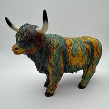 Colorful Native American Multi-Colored Scottish Highlander Cow 6.5