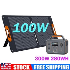 ALLWEI 300W DC Portable Power Station 280Wh Battery with 100W Solar Panel picture