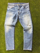 RRL Double RL Men’s Blue Light Wash Slim Straight Mid Rise Stretch Denim Jeans picture