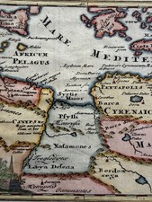 Egypt Libya Cluver 1729 Hand Color Map Original Antique Nile Africa Red Sea picture