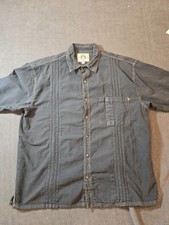 Scully Farthest Point Men’s XL Black Guayabera Shirt Western Short Sleeve Button picture