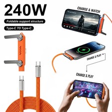 240W Type-C to Type-C Fast Charging Cable with Detachable Stand, 2 in 1 Fast Cha picture