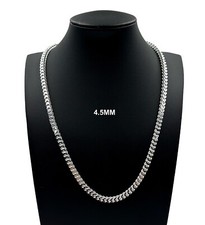 4.5MM Real 925 SOLID Sterling Silver Italian FRANCO LINK CHAIN Necklace UNISEX picture