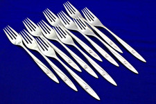 SET  11 DINNER FORKS Oneida Community MORNING ROSE Silverplate 1960 SILVERPLATE picture