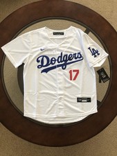 sNWT Shohei Ohtani Dodgers Kids Small White Home Jersey Stitched #17 picture
