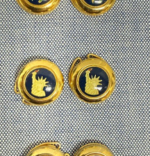 Vtg Italy Statue of Liberty Button Covers Set Navy Gold Patriotic Clips Pat Pend picture