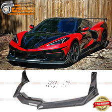 For Chevrolet Corvette C8 Z51 STG 2020-2026 Front Bumper Lip Carbon Fiber Look picture
