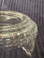 Vintage KIG Malaysia Clear Glass Cups Mugs Raised Geometric Pattern Set of 2 picture