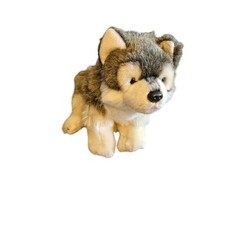 Demdaco Plush Gray Grey Wolf Siberian Husky Puppy Dog Stuffed Animal 12