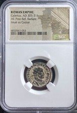 Ancient Roman Coin Emperor Galerius 305-311 AD NGC Certified Caesar Concordia picture