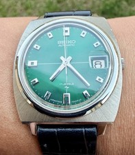 1978 Seiko Automatic Vintage Watch 7005-7000 With Green Crosshair Dial picture