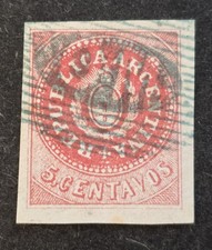 Argentina (Arg Republica) Scott #7H GJ #15 - 5c rose red - Used - VF -4 good mar picture
