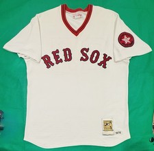 Authentic 1975 Carlton Fisk #27 Boston Red Sox Mitchell & Ness Jersey 44/L picture