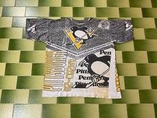 Vintage 1991 NHL Pittsburgh Penguins All Over Print T-Shirt 2 Sided Print Size L picture