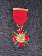 Vintage Butler & Wilson Sphinx Maltese Cross Medal Brooch Red Enamel Numbered picture