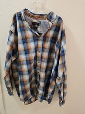 Ariat Pro Series Men's Plaid Long Sleeve Button Down Shirt Orange Blue Size XL picture