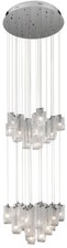 Zanne 30LT 2-Tier Pendant/Chandelier Chrome and Hand-Formed Clear Glass $4500 picture