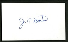 J.C. Martin signed autograph auto 3x5 index card Baseball Player 9772 picture