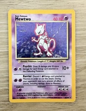 1999 Pokémon Base Set Mewtwo 10/102 Holo Rare Wizards of the Coast LP picture