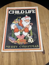 Vintage December 1935 CHILD LIFE Magazine Rand McNally Art Deco Merry Christmas picture