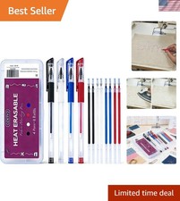 Heat Erasable Fabric Marking Pens 4 Pens + 8 Refills, No Ghost Lines,Disappea... picture