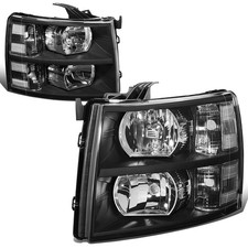 Pair Black DNA Motoring HL-OH-CSIL07-BK-CL1 Housing Headlights Compatible picture