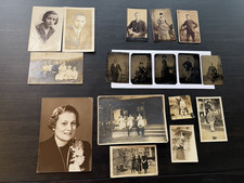 1880s - 1920s Antique 17 Photo LOT: tintypes, CDV, RPPC, Victorian Ladies & Men picture