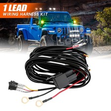 Wiring Harness 1-Lead Kit Rocker Switch Relay Fuse For LED Light Bar ON/OFF 12V picture