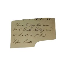 c.1780–1800 Lydia Coates Signed Quaker Payment Note – 5 Cords Hickory Wood Rare picture